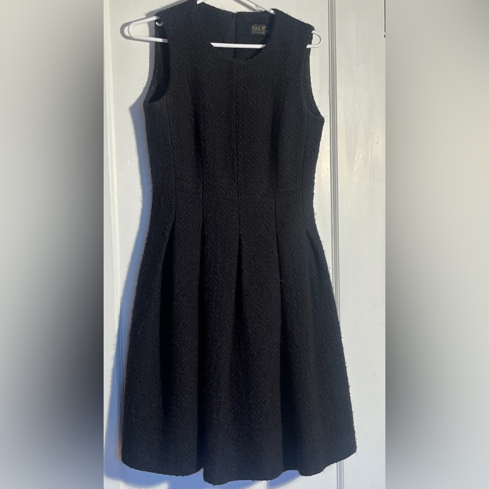 Pauw Amsterdam black wool boucle fit & flare dress